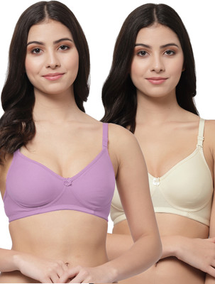 Docare Women T-Shirt Lightly Padded Bra(Purple, Beige)