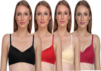 Liigne Liigne Women Everyday Non Padded Bra (Pack of 4) Women Everyday Non Padded Bra(Multicolor)