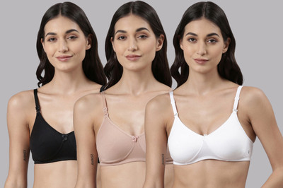 Dollar Missy Wire-Free Soft Padded T-Shirt Women T-Shirt Lightly Padded Bra(Black, Beige, White)