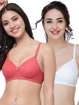 COLLEGE GIRL Hellopad ComboPO2 Women Everyday Lightly Padded Bra(Red, White)