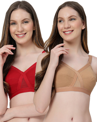 LILY C8811 Women Minimizer Non Padded Bra(Maroon, Brown)