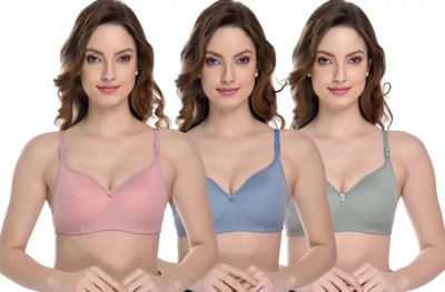 ASINA Everyday Comfort Fit Women Full Coverage Lightly Padded Bra(Multicolor)