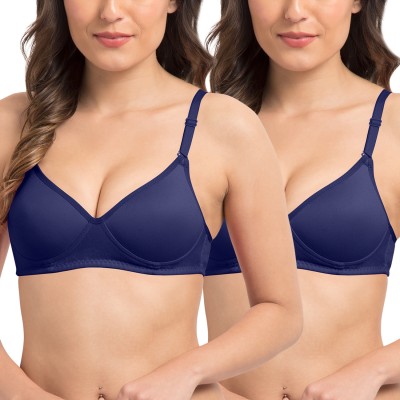 KOMLI Komli Lightly Padded Super Soft Full Coverage Bra Women T-Shirt Lightly Padded Bra(Blue)