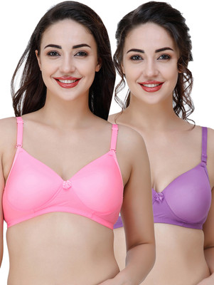 COLLEGE GIRL Hellopad ComboPO2 Women Full Coverage Lightly Padded Bra(Pink, Purple)