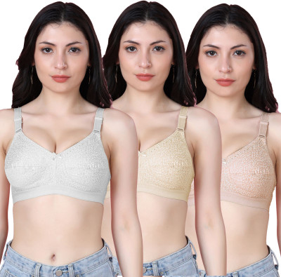 Shyam Sons FLAIR Dipali Women Minimizer Non Padded Bra(White, Brown, Orange)