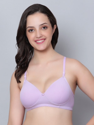 Aimly Aimly Women's Lycra Padded Non-Wired Removable Strap Bra Dark Pink 38 Pack of 1 Women Everyday Heavily Padded Bra(Purple)
