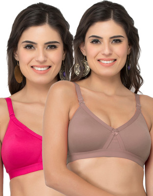 COLLEGE GIRL CG1304 Women Minimizer Lightly Padded Bra(Brown, Pink)
