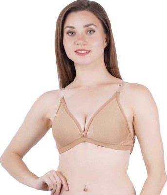 Norvia Women Plunge Non Padded Bra(Beige)