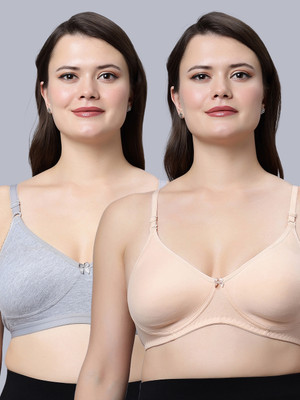 Eden EDENBRA08GREYSKIN Women T-Shirt Non Padded Bra(Grey, Beige)