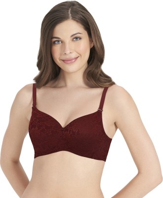 Amante Floral Romance Non wired Women T-Shirt Lightly Padded Bra(Red)