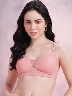 Dressberry Women T-Shirt Lightly Padded Bra(Pink)