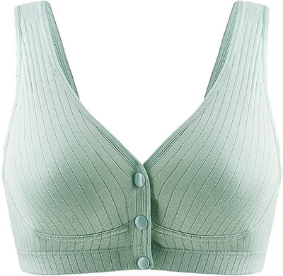 EYESOFPANTHER Button Feeding Bra Women Maternity/Nursing Lightly Padded Bra(Green)