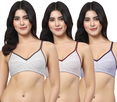 LILY ratskcor Women T-Shirt Non Padded Bra(Grey, Maroon, Blue)