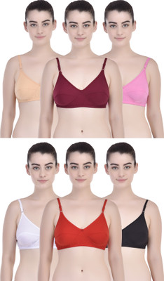 Sexy Bust Women Full Coverage Non Padded Bra(Red, White, Pink, Maroon, Gold, Black)