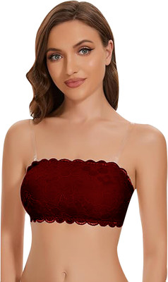 IndiRocks Women Bandeau/Tube Lightly Padded Bra(Maroon)