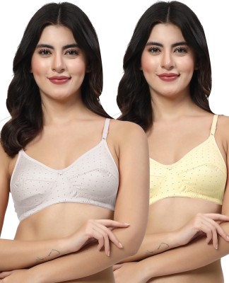 LILY egatniv Women Everyday Non Padded Bra(White, Yellow)