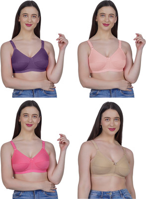 Shyam Sons FLAIR G603 Women Minimizer Non Padded Bra(Orange, Purple, Brown, Pink)