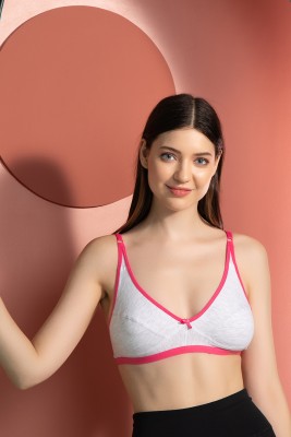 Clovia Women T-Shirt Non Padded Bra(Grey, Pink)