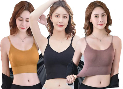 texello Pack of 3 Women Padded sports Bra Women Sports Lightly Padded Bra(Multicolor)
