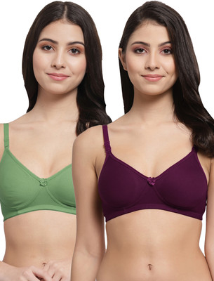 Docare Women T-Shirt Lightly Padded Bra(Purple, Green)