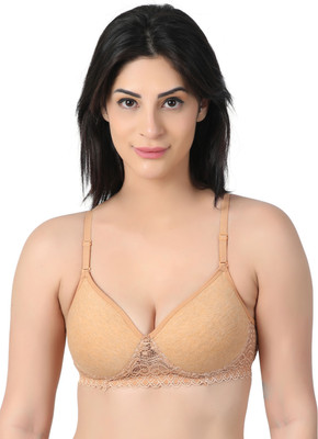 Women Vibes bra for women lightly padded full coverage innerwear for girls shop now Women Bralette Lightly Padded Bra(Beige)