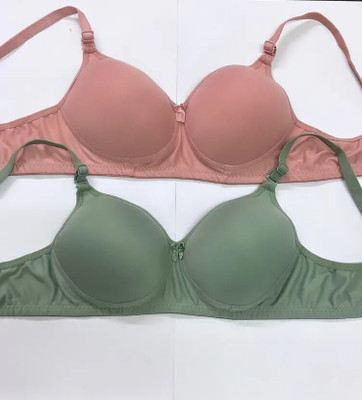 DILSOZ DILSOZ Eng-Padded bra Women Full Coverage Lightly Padded Bra(Pink, Green)