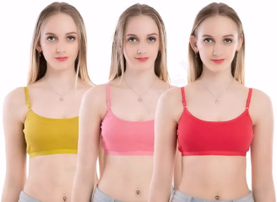 Restore Fashion 057 Women Full Coverage Lightly Padded Bra(Light Green, Pink, Red)