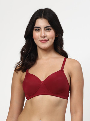LILY Dapyklis Women Full Coverage Lightly Padded Bra(Maroon)