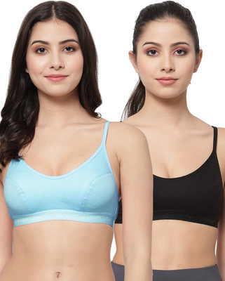 COLLEGE GIRL SB08 Women Sports Non Padded Bra(Blue, Black)