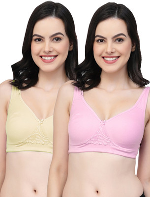 COLLEGE GIRL CG1214Mino Women Minimizer Non Padded Bra(Pink, Beige)