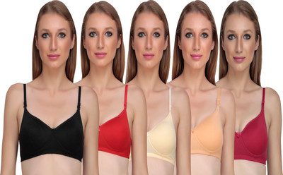 Liigne Liigne Women Everyday Non Padded Bra (Pack of 5) Women Everyday Non Padded Bra(Multicolor)