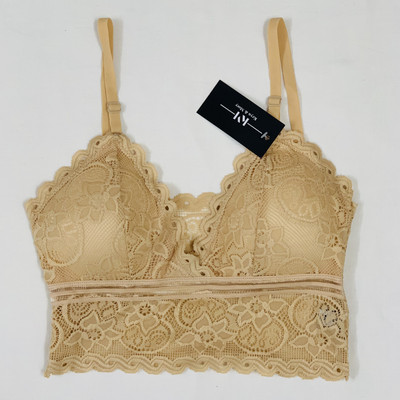 Kryn and Moey Women Bralette Lightly Padded Bra(Beige)