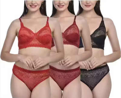 valvette Women’s Non-Padded Cotton Everyday Bra – Pack of 3 (Red, Black, Maroon) Women Everyday Non Padded Bra(Black, Maroon, Red)