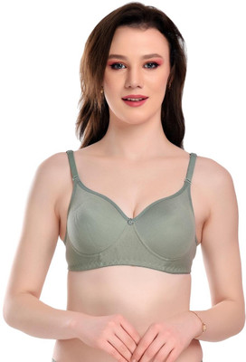 WinterSun Women T-Shirt Lightly Padded Bra(Light Green)