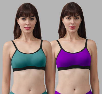 samvar B-Pnora Bra Women Minimizer Non Padded Bra(Green, Purple)