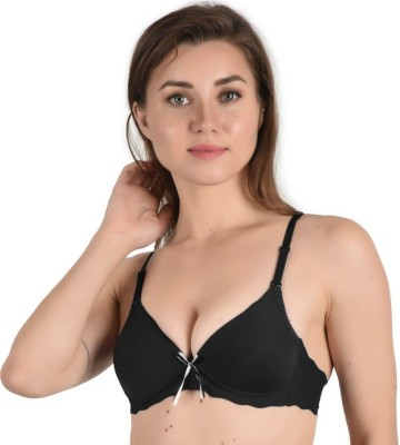 Alexana Women T-Shirt Lightly Padded Bra(Black)