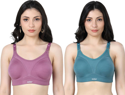 Ladyland Women T-Shirt Non Padded Bra(Purple, Blue)