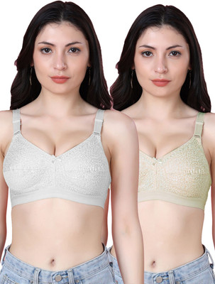 Shyam Sons FLAIR Dipali Women Minimizer Non Padded Bra(White, Yellow)