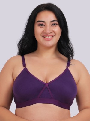 Fabme Plus Size Women Full Coverage Non Padded Bra(Purple)