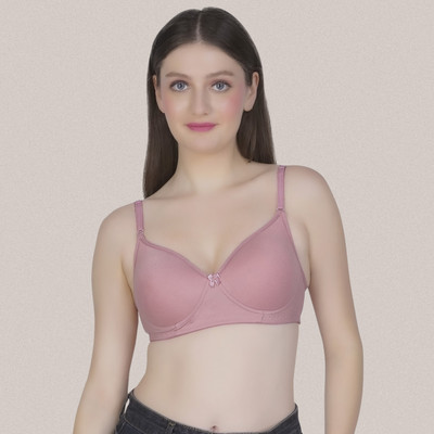 Bewings Women T-Shirt Lightly Padded Bra(Pink)