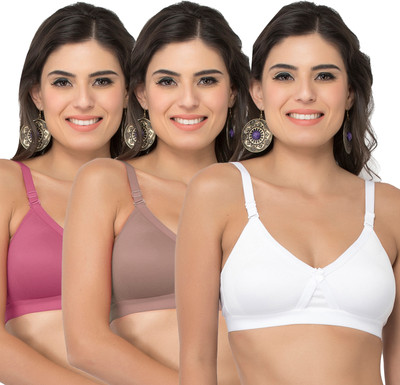 COLLEGE GIRL CG1304 Women Minimizer Lightly Padded Bra(White, Brown, Purple)