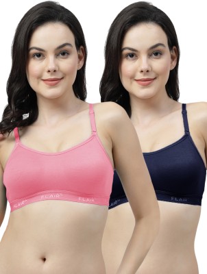 Shyam Sons FLAIR Soniya Single Layered Women Sports Non Padded Bra(Pink, Dark Blue)