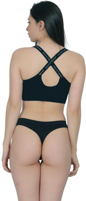 LUISSA Women Full Coverage Lightly Padded Bra(Black)