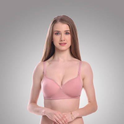 CRIBE English NonPaded Pink_34 Women T-Shirt Non Padded Bra(Pink)