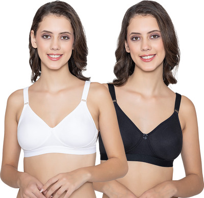 kalyani Paloma Seamless Support Full Coverage Double Layered Bras | Pack of 2 Women Everyday Non Padded Bra(White)