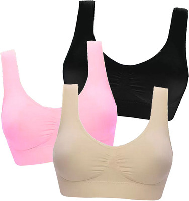 Havenuse Women Sports Non Padded Bra(Multicolor)