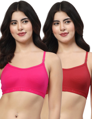 LILY 3321Mino Women Sports Non Padded Bra(Pink, Maroon)