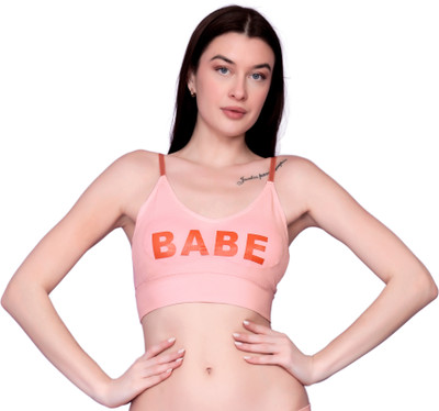 SUPER BEAUTY SB Women Cage Bra Lightly Padded Bra(Pink)