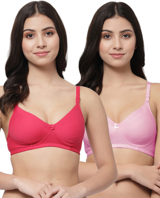 COLLEGE GIRL Detachable Strap Women T-Shirt Lightly Padded Bra(Pink)