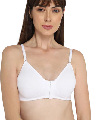 PINKLIT Front Hook Open Women Full Coverage Non Padded Bra(White)